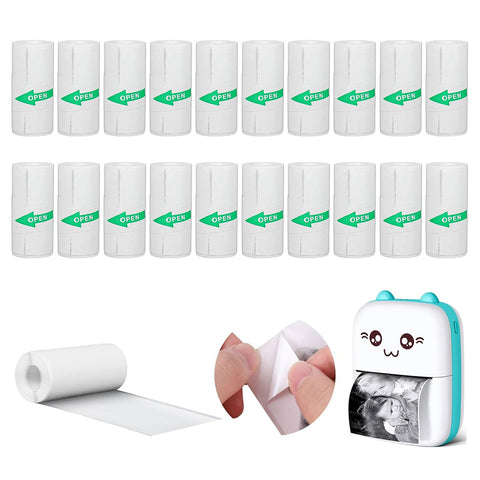 20 Rolls of Thermal Paper, Self-Adhesive, 57 x 25 mm, Mini Printer Sticker, Thermal Paper for Children, Instant Camera and Self-Adhesive Printable Sticker, for Photos, Notes Sticker (3 m/1 Roll)