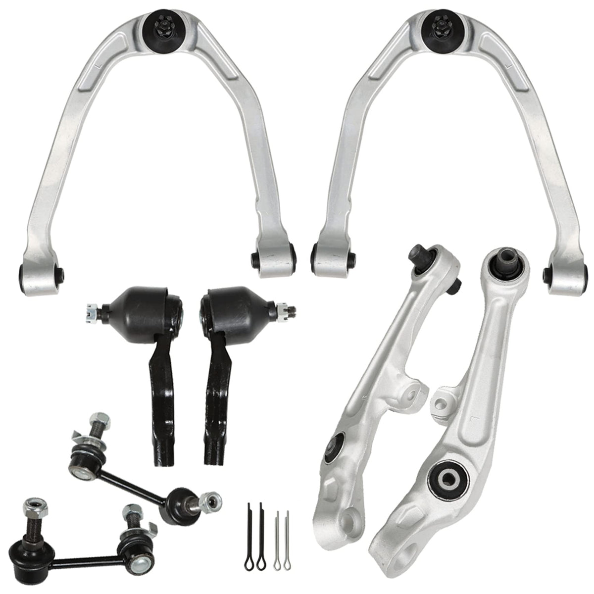 Silscvtt Front Control Arms Tierods Sway Bars K621690 Replacement for 2003-2004 Infiniti G35 2003-2004 Nissan 350Z