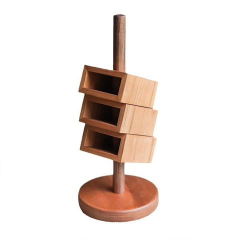 YY Bamboo Wood Pens Pencils Holder Cup for Desk Remote Control Holder, Caddy, Organizer, Desktop Storage with 3 Compartments, Multiuse for Store TV Remotes, Game Console, Phones, Office Supplies