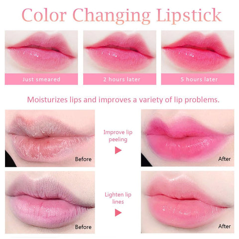 evpct 3Pcs Apple Watermelon Grapes Mini Clear Color Changing Lip Oil Tinted Lip Gloss Set for Women Girls Lip Balm Tint Stain Glaze Pack Lipstick Magic labiales magicos brillos para labios