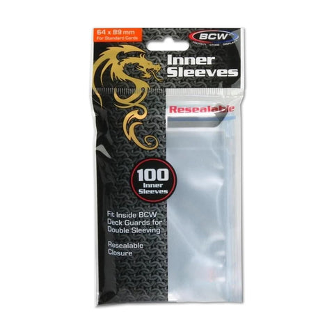 BCW Resealable Inner Sleeves Standard - 1 Pack 100 Sleeves