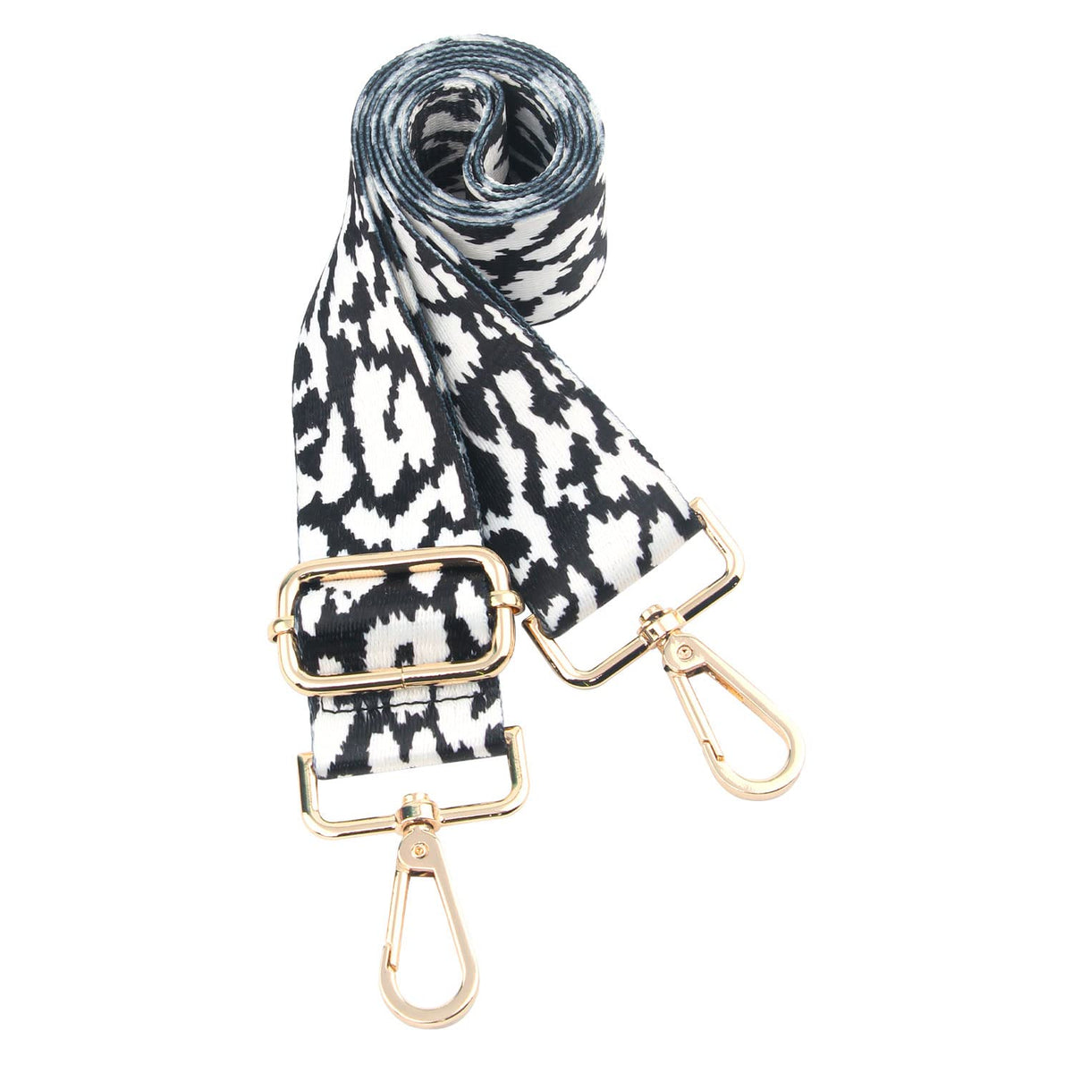 chushui Replacement leopard Purse Strap,Adjustable Crossbody Shoulder Strap for Handbags,1.5" Wide Black and White Leopard Print