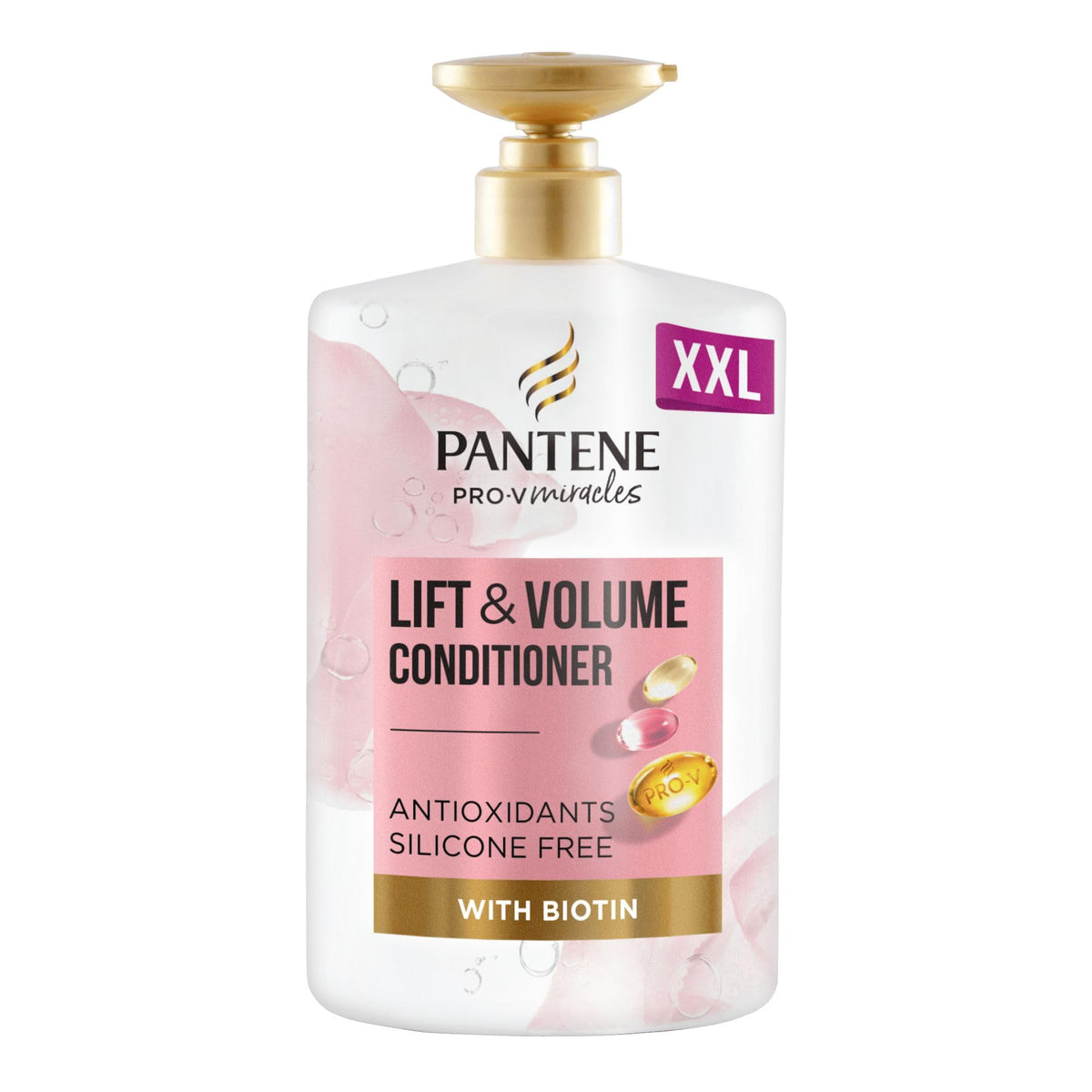 Pantene Biotin & Rose Water Hair Thickening Conditioner, Lift 'n' Volume, 1l, Silicone Free Volume Conditioner