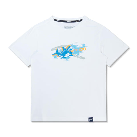 Speedo Standard Uv Swim Shirt Short Sleeve Tee Graphic, Bright White