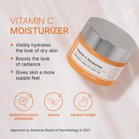 goPure Vitamin C Day Moisturizer - Anti-Aging Vitamin C Face Cream for More Radiant-Looking Complexion, Made with Hydrating Shea Butter and Jojoba Oil and Antioxidant Green Tea - 1.7 fl oz