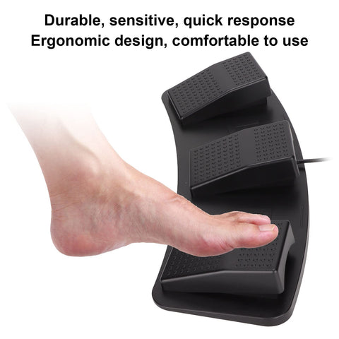 USB Triple Foot Pedal Switch, Programmable PC USB Foot Switch, 3 Key with Mouse Keyboard Gaming String Multimedia Function (FS23_P (photoelectric Switch))