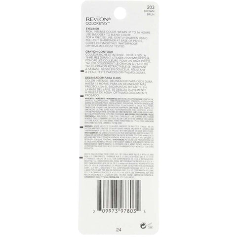 Revlon ColorStay Eyeliner Pencil Brown [203] 0.01 oz (Pack of 4) WLM