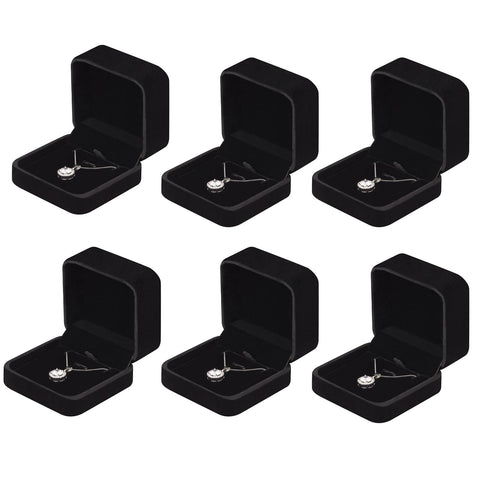LETURE 6 Pieces Velvet Jewelry Gift Boxes for Necklace Pendant Bracelet Ring Earring, Jewelry Storage Display Case for Christmas Wedding Engagement Birthday Anniversary (Pendant Box STYLE2-6PCS)