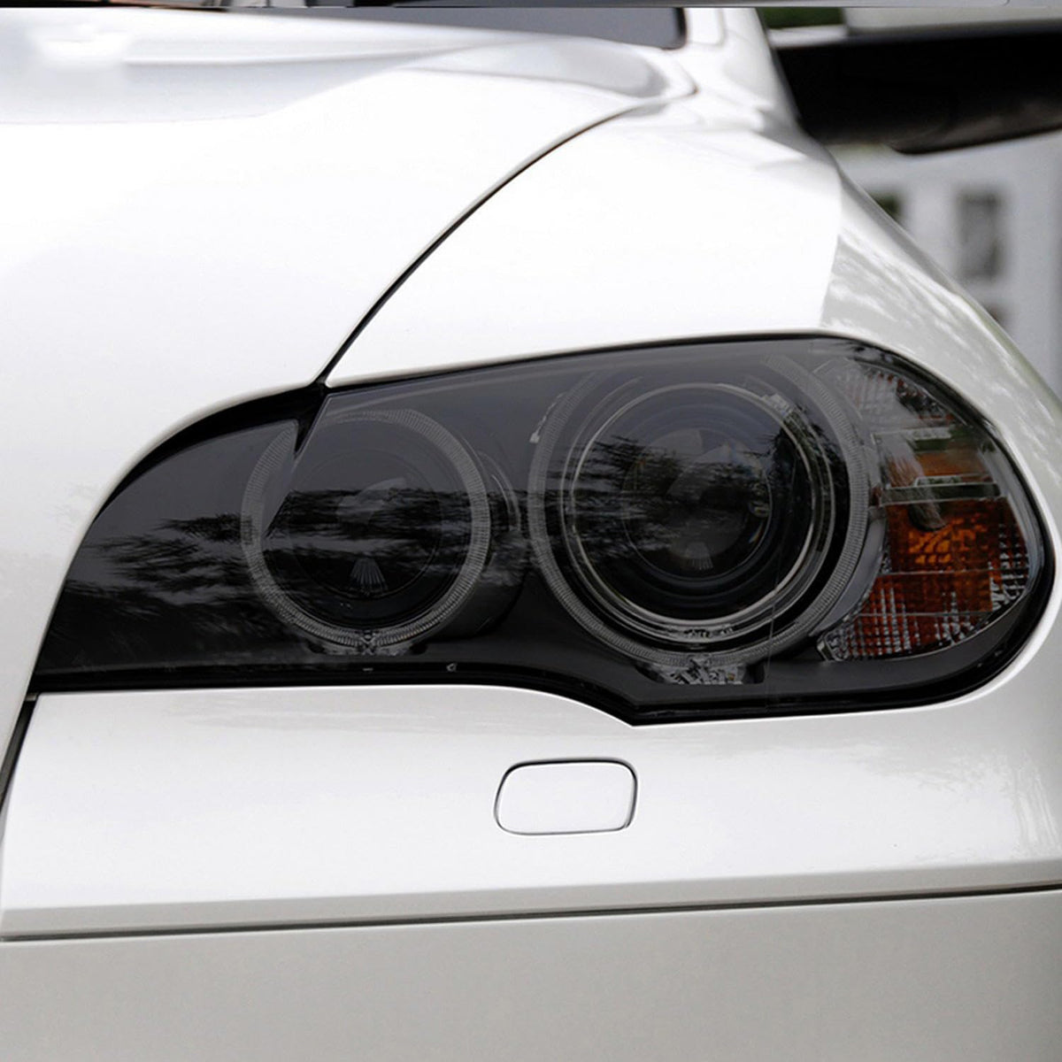 JCAKES 2 Pcs Car Headlight Tint Smoked Black Protective Film Front Light Transparent TPU Sticker ?for BMW X5 E70 M 2007-2013 Accessories