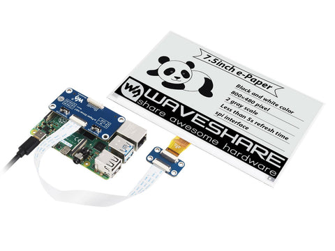 Waveshare 7.5 Inch E-Paper Display HAT Module V2 Kit 800x480 Resolution 3.3v/5v E-Ink Electronic Screen with Embedded Controller SPI Interface Compatible with Raspberry Pi/Jetson Nano/Arduino/STM32