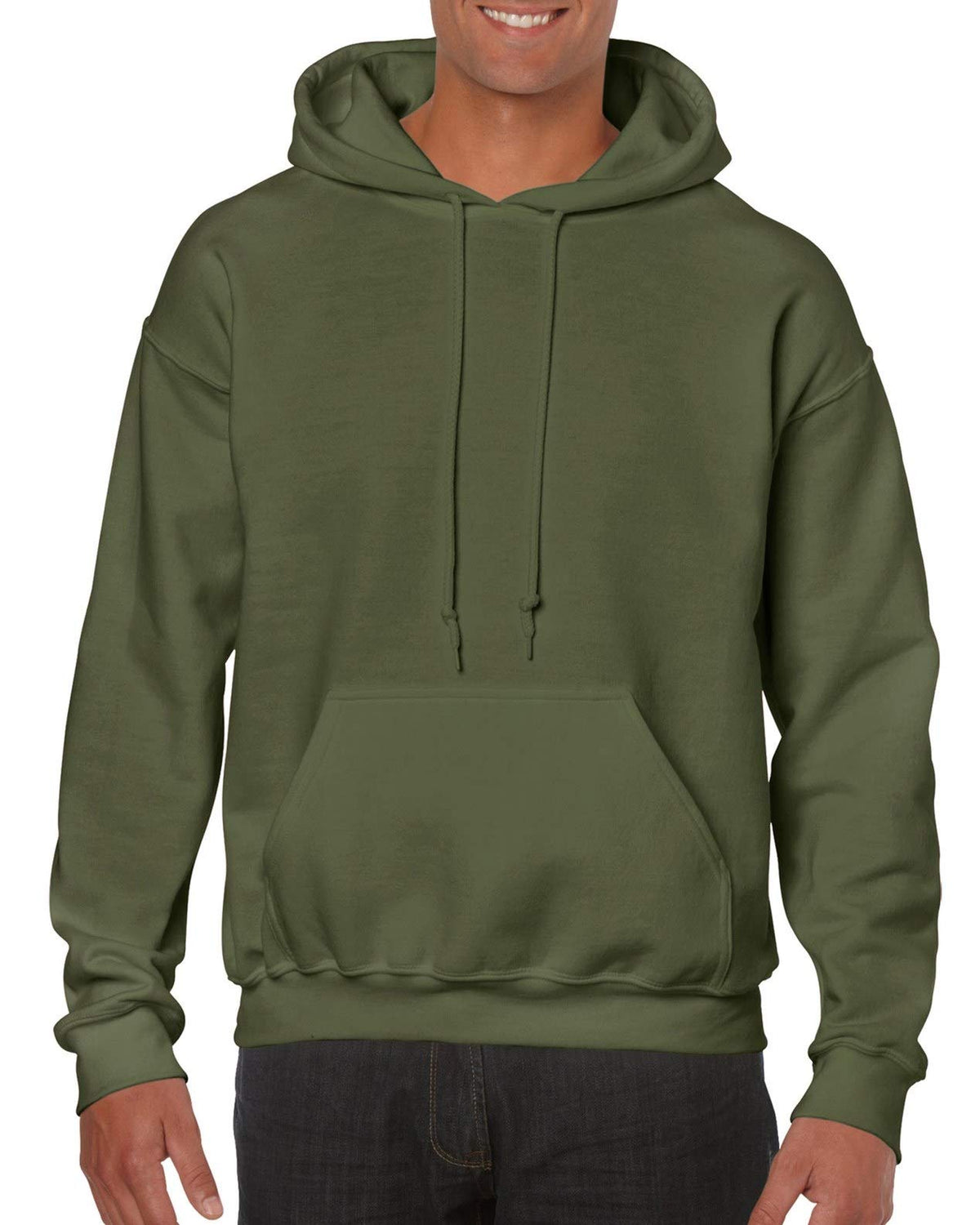 Gildan Mens Heavy Blend Hoodie, Green (Military Green), Large