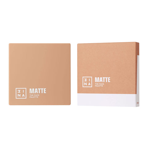 3INA MAKEUP - Cruelty Free - Vegan - The Matte Face Palette - 4 contouring shades for face, eyes and lips - Contouring palette - Easy to blend - Made in Europe