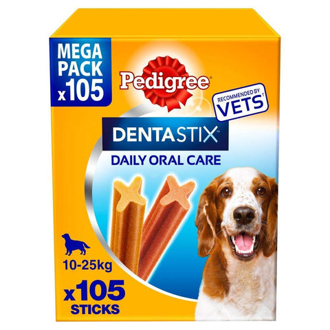 Pedigree DentaStix Daily Dental Chews Medium Dog 10-25kg 105 Sticks