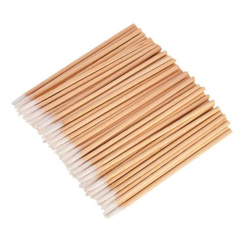 Healifty 100pcs Wooden Cotton Swabs Long Handle Single Cotton Tipped Cleaning Swabs for Makeup Ear Jewelry