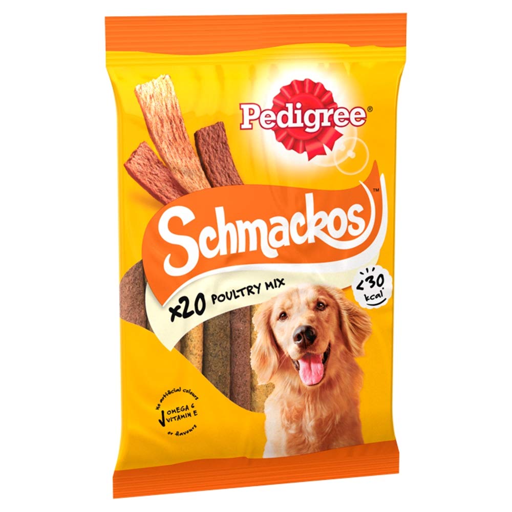 Pedigree Schmackos Dog Treats With Poultry, 20 Sticks, 144g