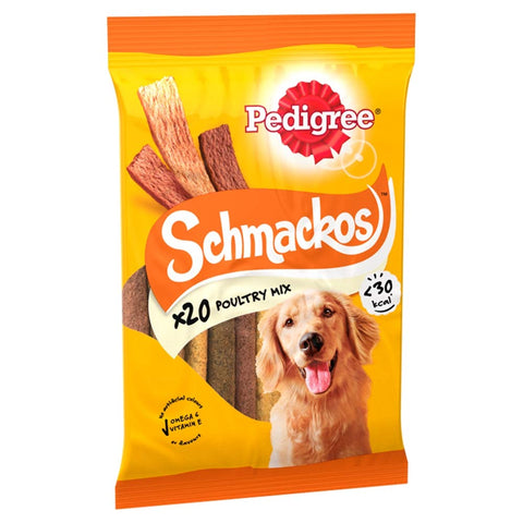 Pedigree Schmackos Dog Treats With Poultry, 20 Sticks, 144g