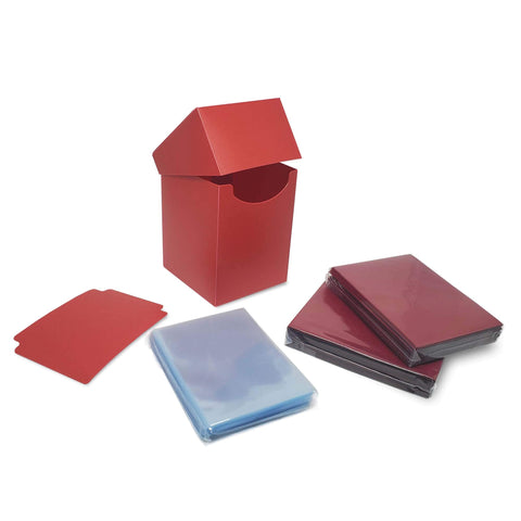 BCW Combo Pack - Inner Sleeves and Elite2 Deck Guards - Red