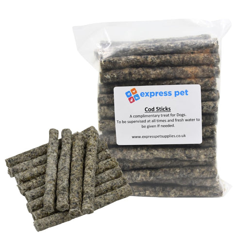Express Pet Supplies Cod Sticks (6-7 Inches) Dental Sticks | Naturally Air-Dried Treat for dogs| 100% Fish No additives or flavours | Grain & Gluten (5)