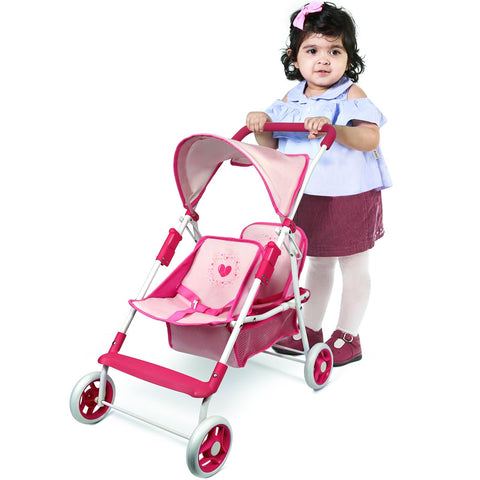 Baby Doll Collection Anivia Doll Stroller Heart Design Gifts for Toddlers and Girls Foldable Doll Stroller (DA208 Pink)Ã¢â‚¬Â¦