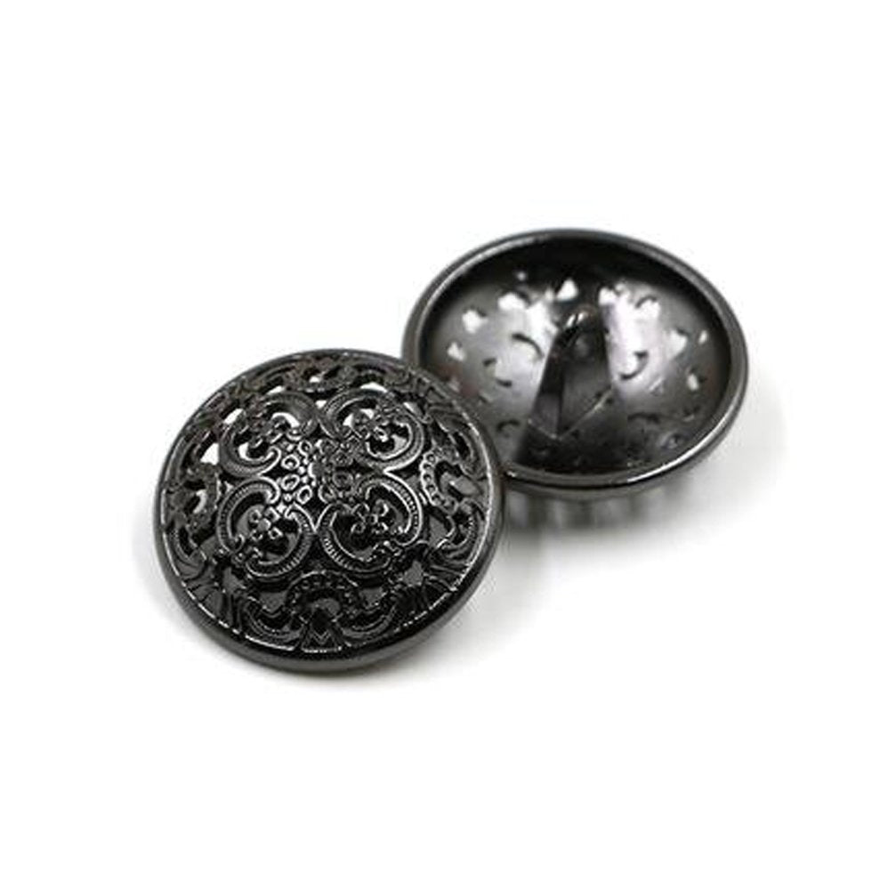 10PCS Clothes Button - Retro Hollow Sewing Button Shank Round Shaped Metal Button Set for Men Women Blazer, Coat, Uniform, Shirt, Suit and Jacket (Balck, 20mm)
