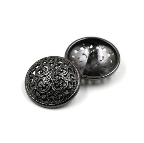 10PCS Clothes Button - Retro Hollow Sewing Button Shank Round Shaped Metal Button Set for Men Women Blazer, Coat, Uniform, Shirt, Suit and Jacket (Balck, 20mm)