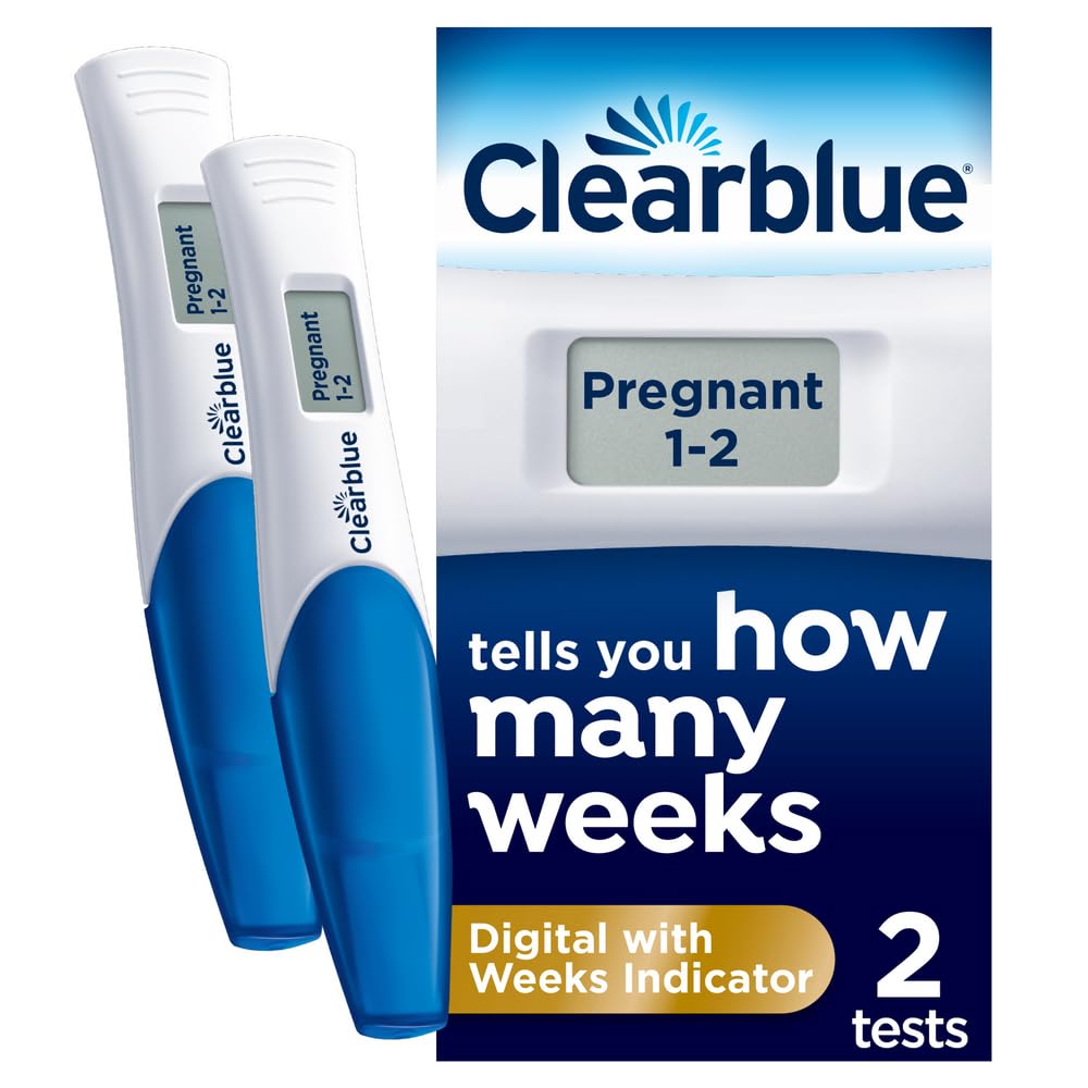 Clearblue Pregnancy Test - Digital with Weeks Indicator, The Only Test That Tells You How Many Weeks, 2 Digital Tests