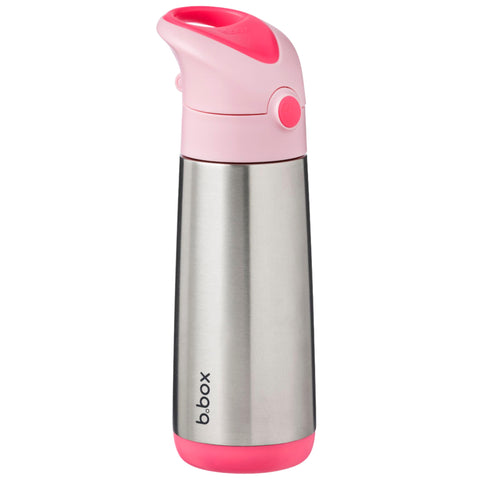 b.box 16.9 oz Insulated Water Bottle: Keeps Drinks Cold up to 15 Hours, Warm up to 8 Hours. Triple Wall Stainless Steel Kids Water Bottle. Dishwasher Safe (Flamingo Fizz, 16.9 oz)