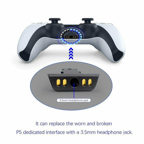 MOUDOAUER Gamepad Handle Headphone Plug Jack Headset Port Socket Female Connector Charging Volume for PS5