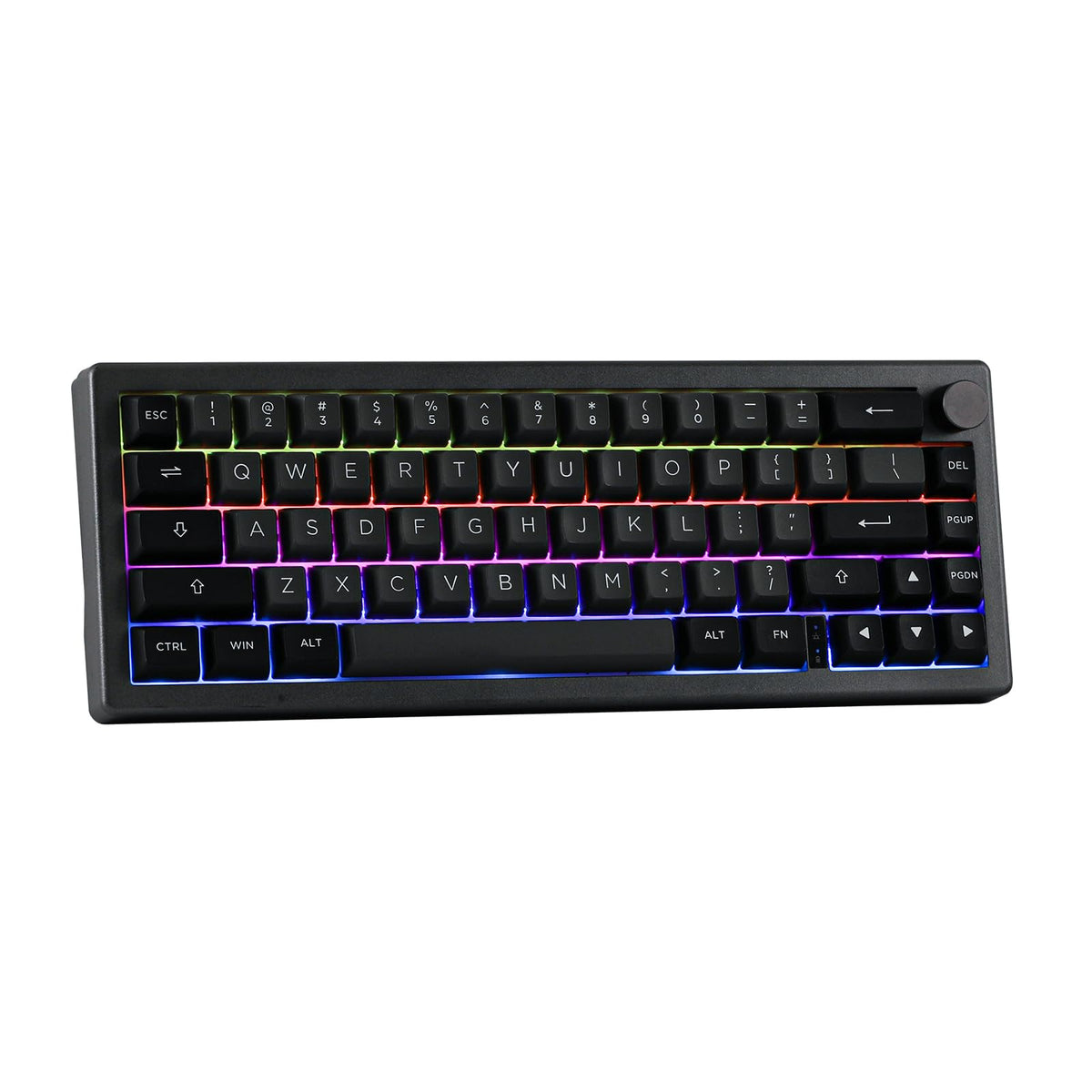 EPOMAKER EK68 65% Wireless Gaming Keyboard, Hot Swappable Gasket Mechanical Keyboard with Metal Knob, Bluetooth 5.0/2.4Ghz Wireless/USB-C Wired Custom Keyboard (Black Silver, Budgerigar Switch)