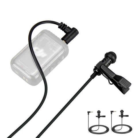2-Pack Lavalier Microphone Compatible with DJI Mic 2 / Mic 1 and Rode Wireless Pro/Wireless Go ii 2 Microphone System Transmitters - 3.5mm Omnidirectional Lapel Lav Mic for Vlog Interview