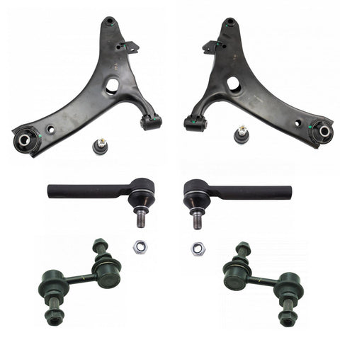 TRQ Front Steering & Suspension Kit Control Arm with Ball Joint Sway Bar Stabilizer Link Tie Rod Compatible with 2016-2017 Subaru Crosstrek 2013-2015 XV Crosstrek