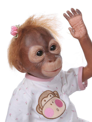 TERABITHIA 21inch 52CM So Truly Hand Detailed Painting Reborn Monkey Baby Dolls Look Real Silicone Vinyl Flexible Collectible Art Newborn Doll Look Realistic