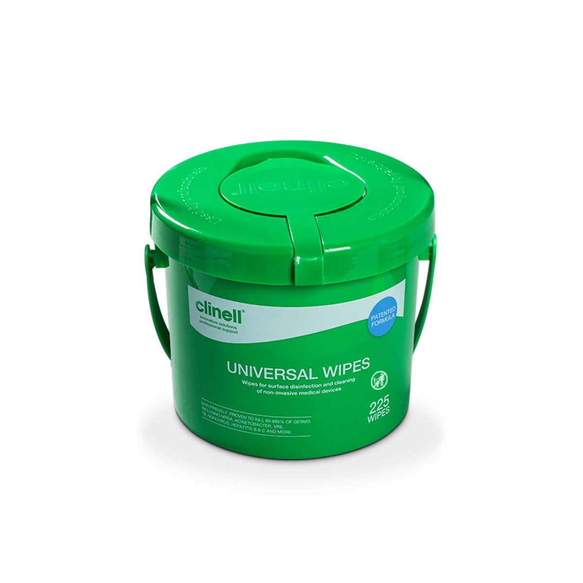 Clinell Universal Cleaning and Disinfectant Wipes for Surfaces - Pack of 4 Buckets - 225 Wipes per Pack (900 Wipes) - Multi Purpose Wipes, Kills 99.99% of Germs, Quick Action