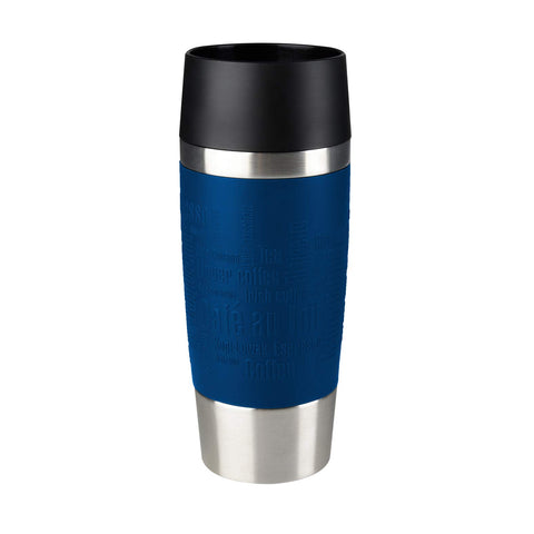 Tefal Travel Mug 0.36L, Navy Blue Silicone Sleeve, 100% Leak-Proof Thermal Mug, Double-Walled Vacuum Insulation, Hot & Cold Drinks, 360Â° Drinking, Dishwasher-Safe, 5-Year Guarantee, K3082114