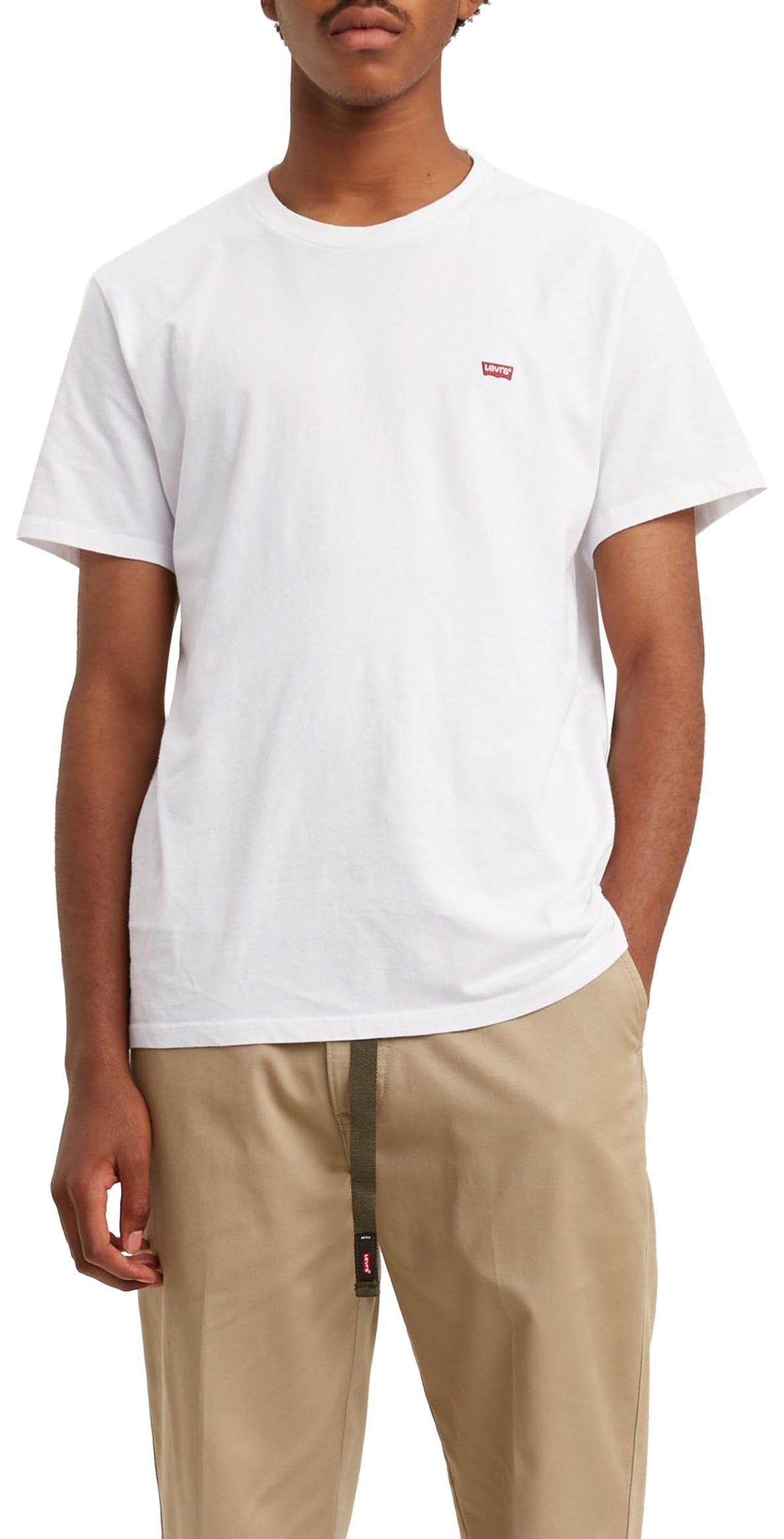 Levi's Men's Ss Original Housemark Tee-Core Chesthit Logo T-Shirt, White, XXL