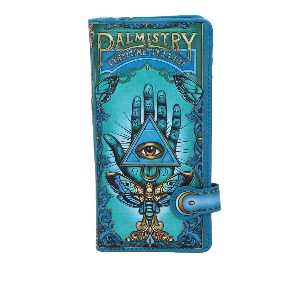 Nemesis Now Palmistry Embossed Purse 18.5cm, Polyurethane, Blue