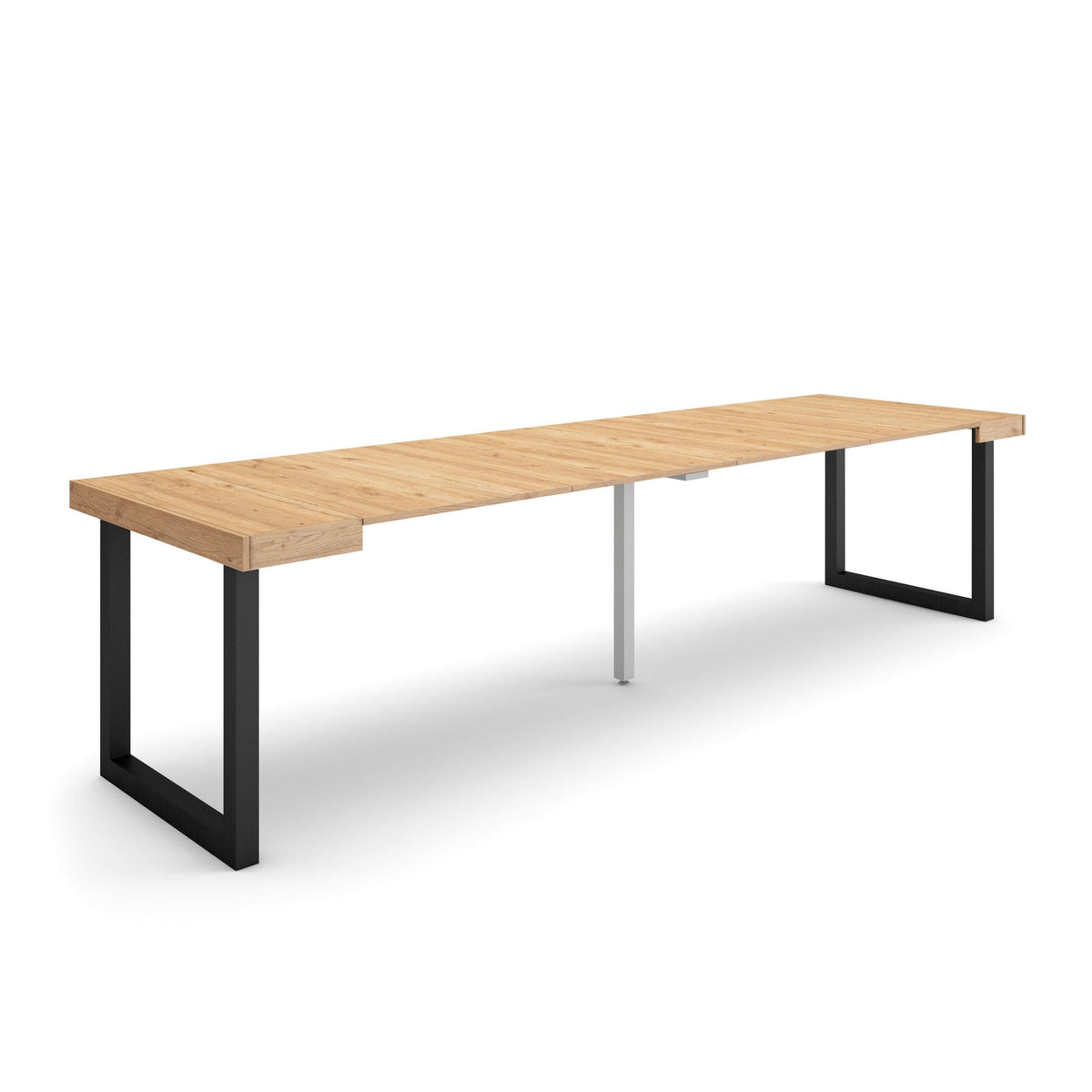 Skraut Home | Extendable Console Table | Folding Dining Table | 300 | For 14 diners | Solid wood legs | Modern Style | Oak
