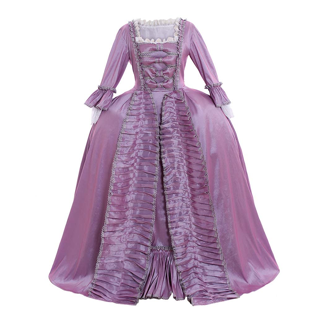 CosplayDiy Women's Queen Marie Antoinette Rococo Ball Gown Gothic Victorian Dress Costume Purple XS