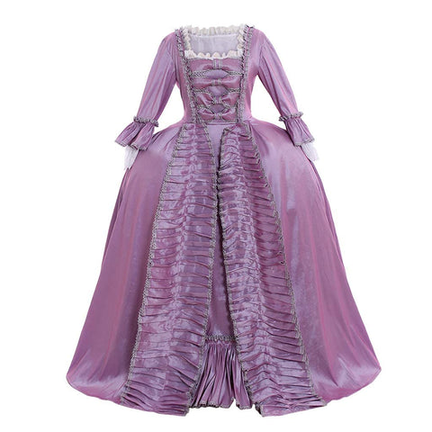 CosplayDiy Women's Queen Marie Antoinette Rococo Ball Gown Gothic Victorian Dress Costume Purple XS