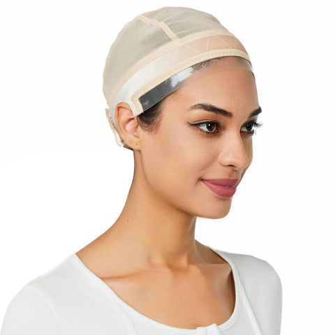 lucicass Wig Cap Wig Grip Cap for Keeping Wigs in Place Non-Slip Wig Cap with Built-in Velvet Wig Grip Band Make Your Wig Be Glueless (Nude)