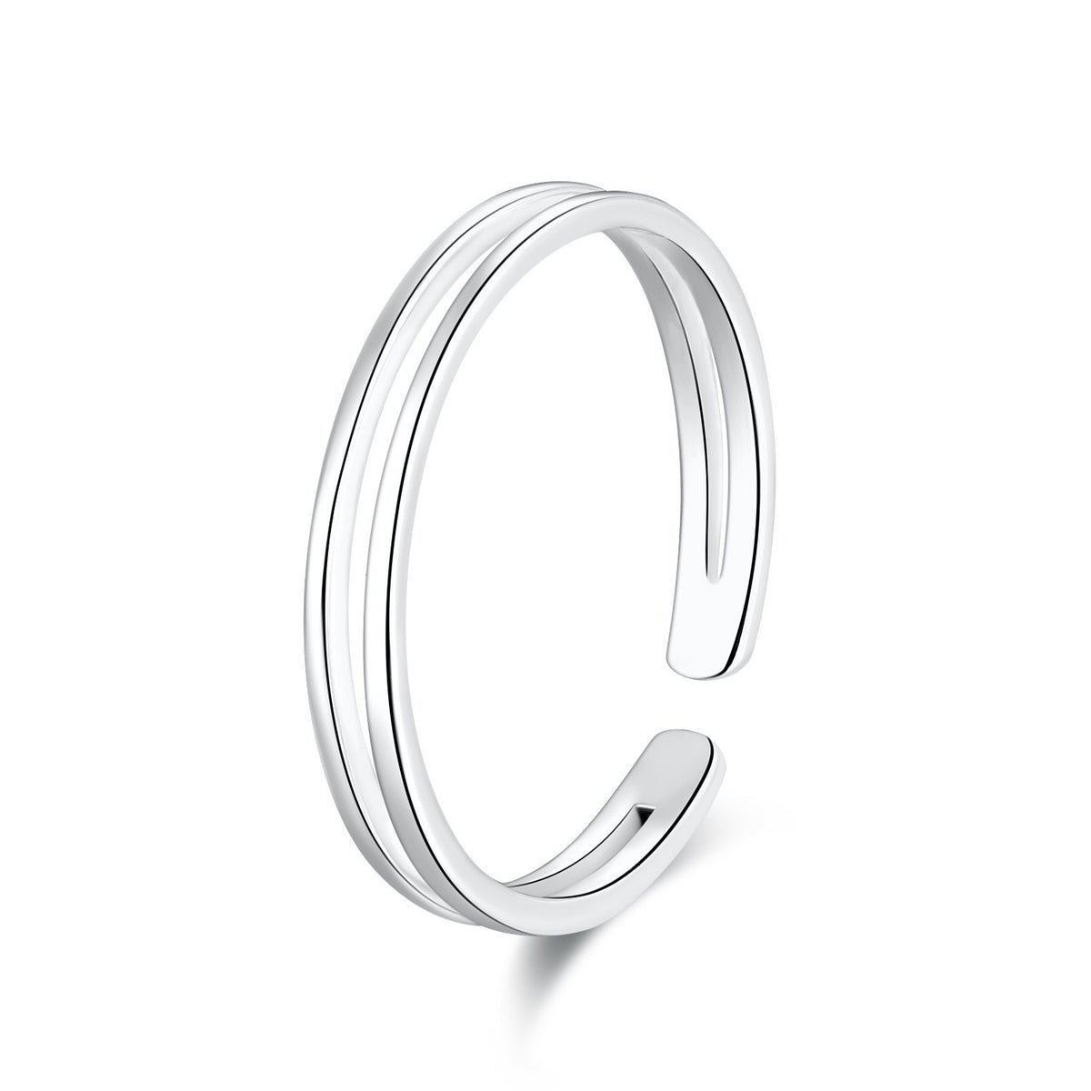 SILBERTALE 925 Sterling Silver Thin Line Minimalist Open Cuff Toe Ring Band For Women Size 2-4