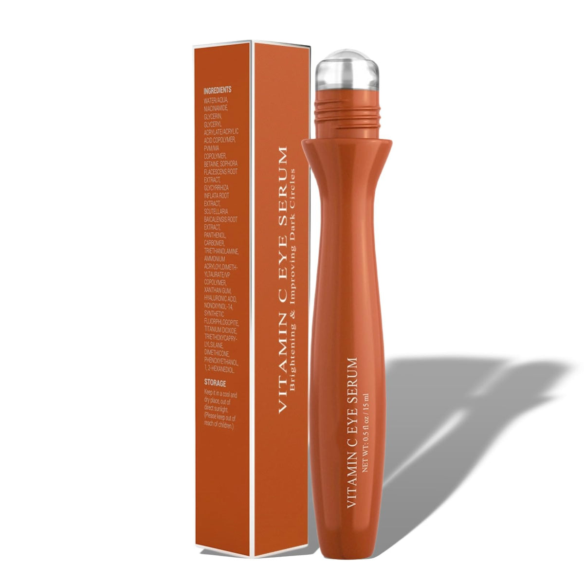 Vitamin C Eye Serum, Roll-on Eye Serum Anti-Aging Eye Care Serum, Reduces Dark Circles, Under Eye Bags, Wrinkles, Fine Lines, Moisturizing for Men and Women (15ml)