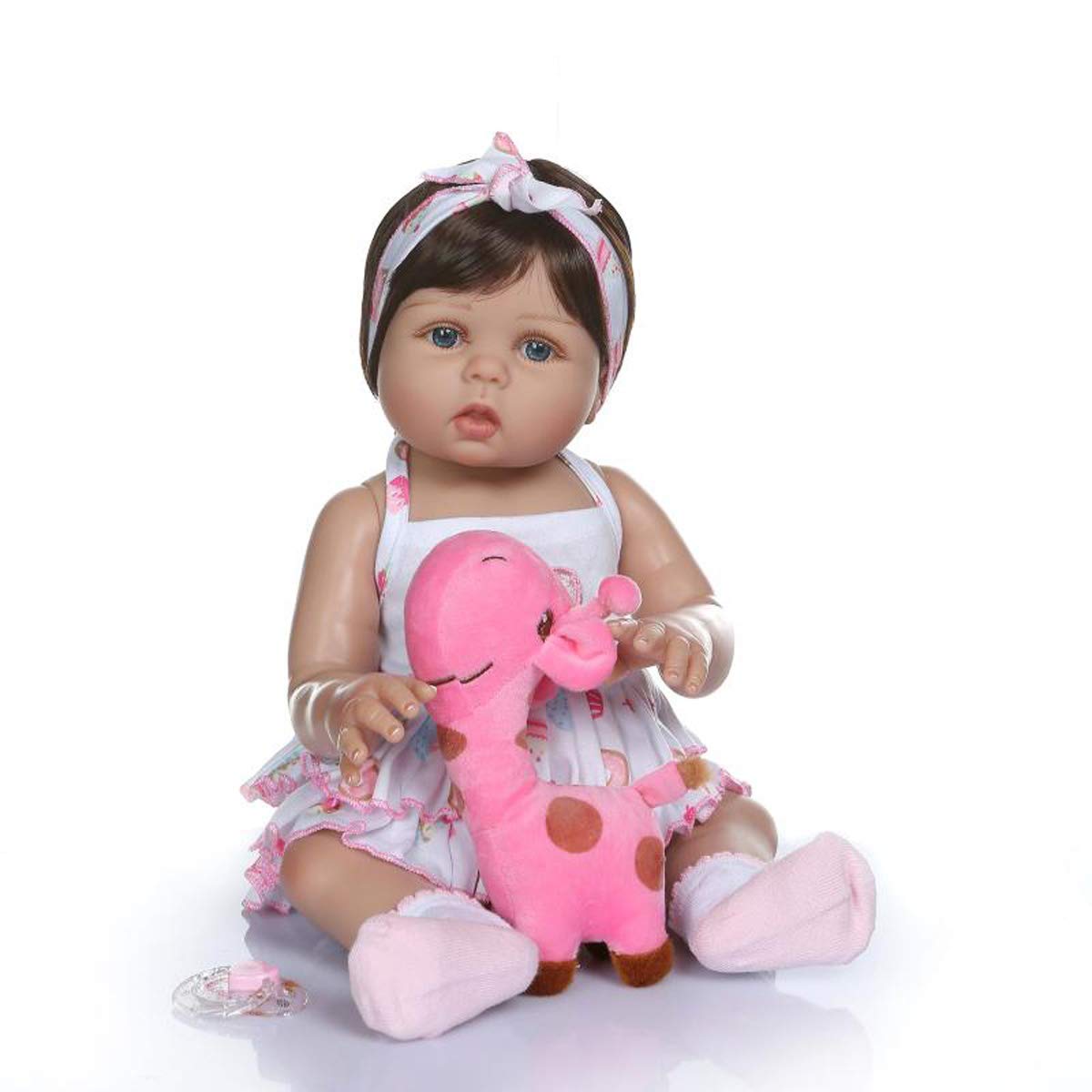 TERABITHIA 18inch 47cm Real Life Silicone Vinyl Full Body Reborn Baby Girl Dolls in Tan Skin Preemie Washable Newborn Doll Look Real