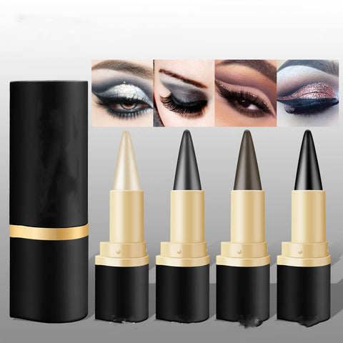 MAEPEOR Matte Gel Eyeliner Set 4 Colors Black Gray Silver Smooth Eyeliner Cream Smudge-proof and Waterproof Gel Eyeliner Pen for Women Girls (Drak Grey)
