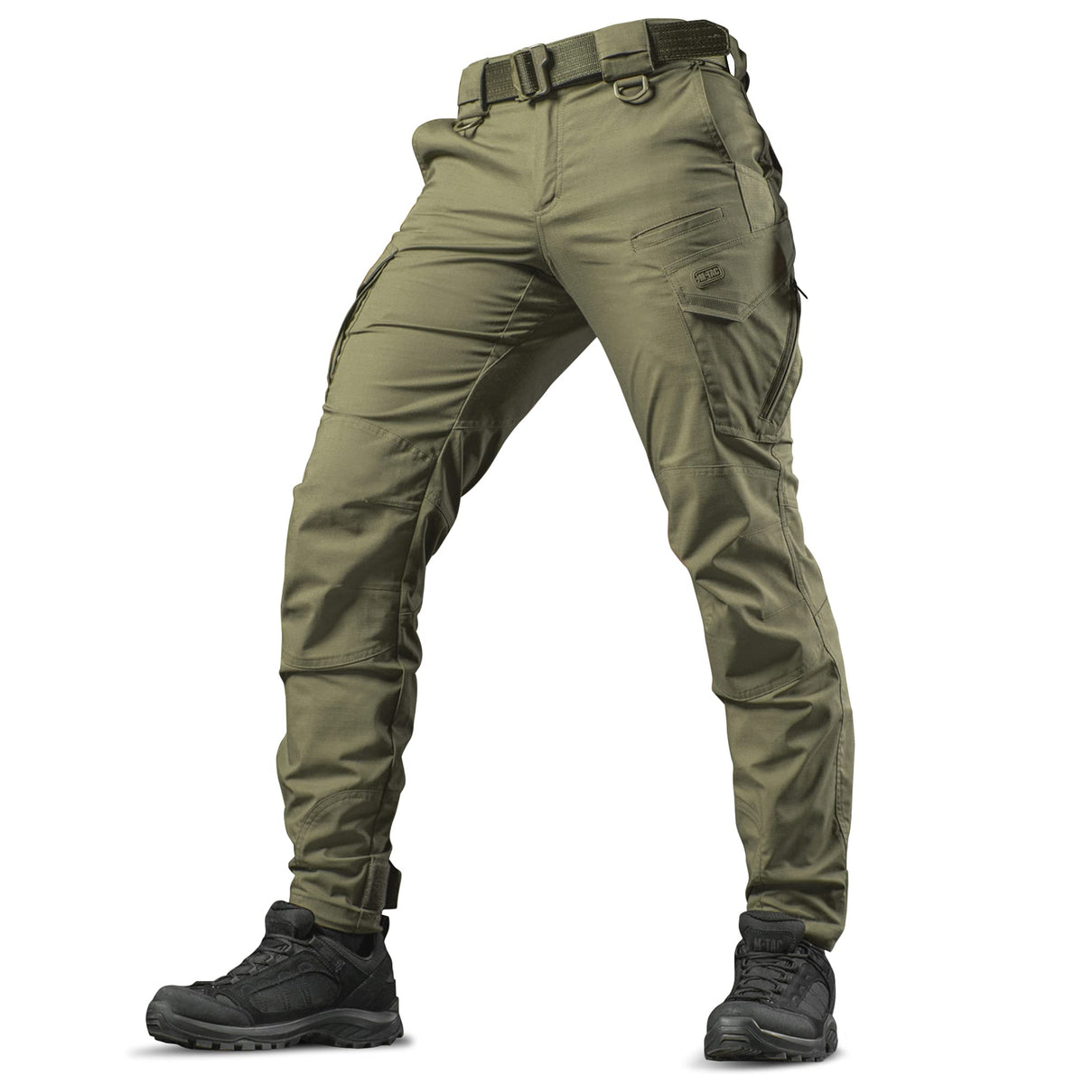 M-Tac Aggressor Flex - Tactical Pants - Men Cotton with Cargo Pockets (Olive Dark, W32 / L30)