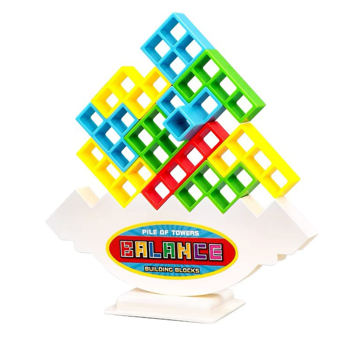 48Pcs Tetra Tower Balance Game, Swing Stack High Child Toy, DIY Assembling Versatile Board Table Games Stacking Blocks Puzzle Assembly Bricks Gift for Kids (48-Piece)