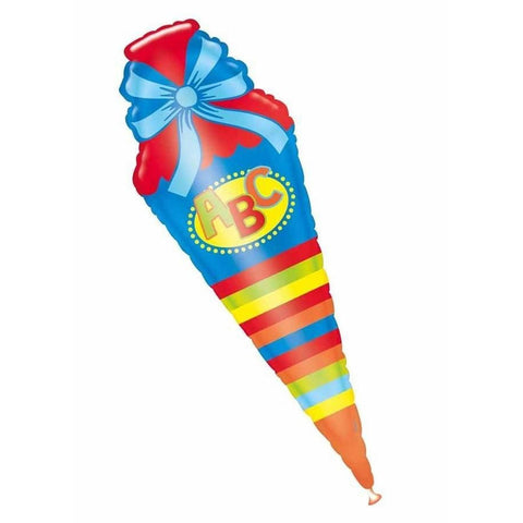 Amscan 3160401 Super Shape Foil Balloon ABC School Cone, Size 35 x 111 cm, Helium Balloon, First Day of School