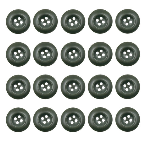 20PCS Army Green Resin Button 4 Hole 0.8 Inch Army Military Buttons Sewing Button for Pants Jacket Uniforms Bags Accessorie Army Military Buttons (Army Green, 32L=20MM)
