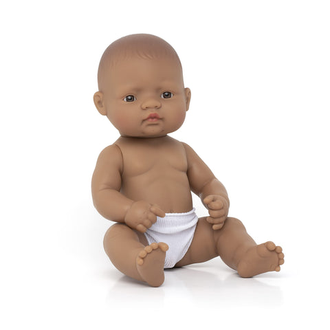 Miniland Educational - 12.63'' Anatomically Correct Newborn Baby Doll, Hispanic Boy