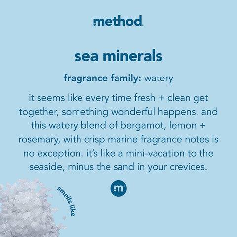Method Gel Hand Soap Refill, Sea Minerals, Recylable Bottle, Biodegradable Formula, 34 Fl Oz (Pack of 6)